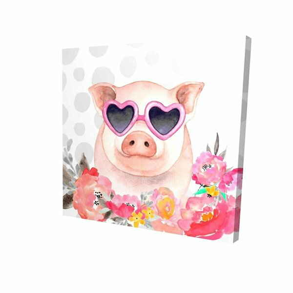 Fondo 32 x 32 in. Little Pig In Love-Print on Canvas FO2792023